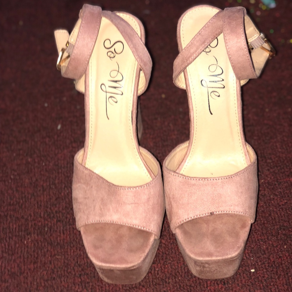 Mauve pink high heels